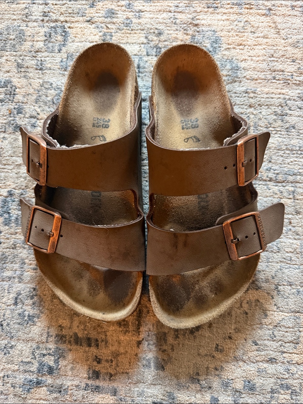 Birkenstock Brown Two-Buckle Slide Sandals
